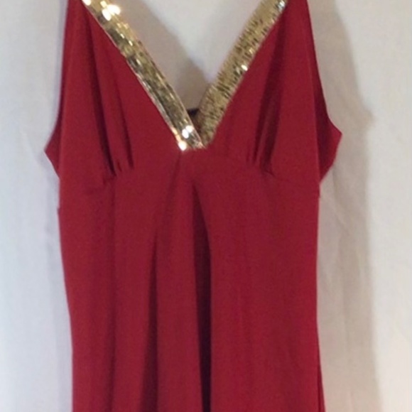 Vintage Solar Y2K Red Sequin Trim Cami Top Holiday Party Glam Sparkle Tank Retro - Picture 7 of 8
